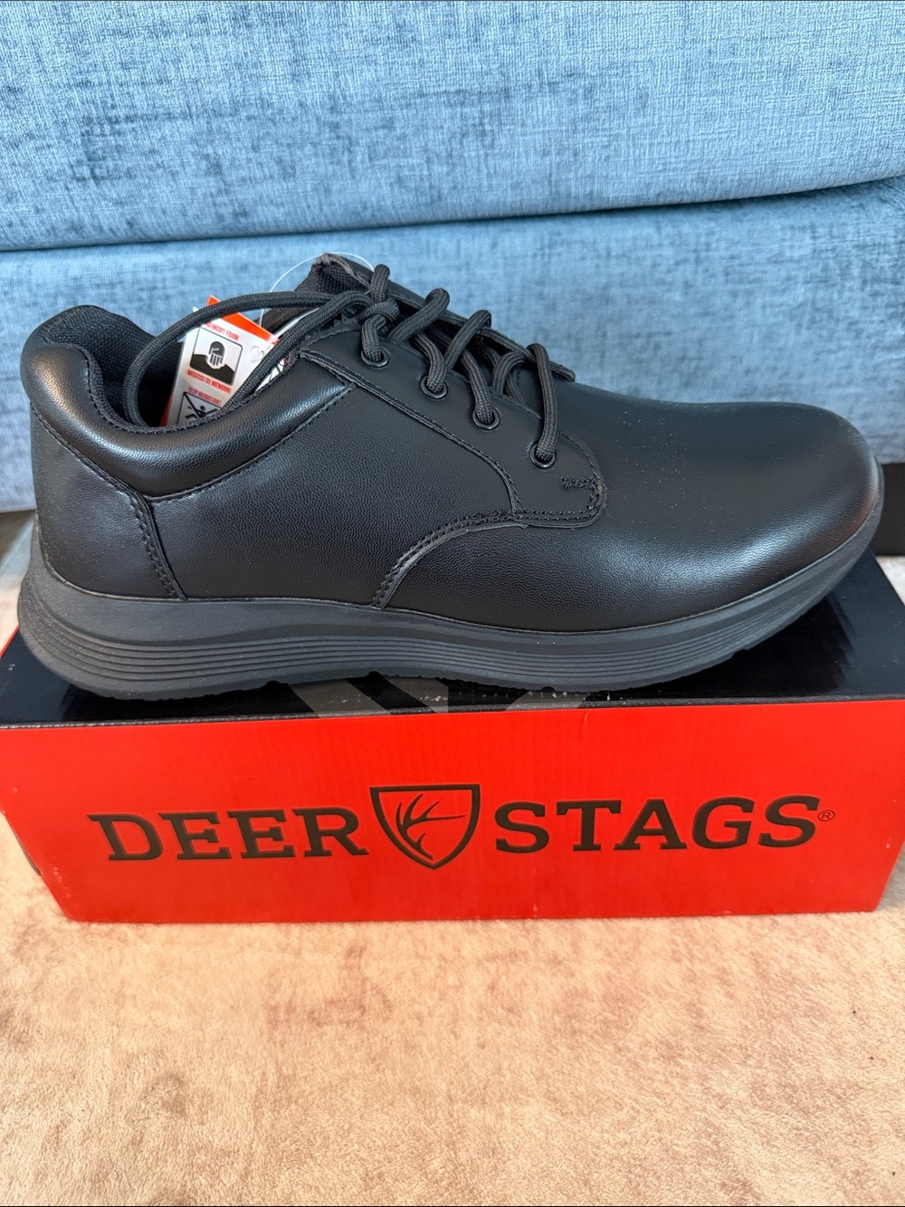 Deer Stags Men's Service office Black Lace-Up Oxford